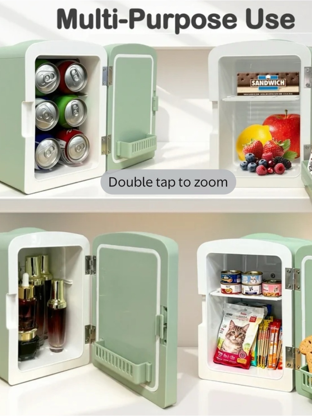 ICON GREEN Mirrored Cosmetic Fridge with LED Touch Mirror - Picture 5 of 7